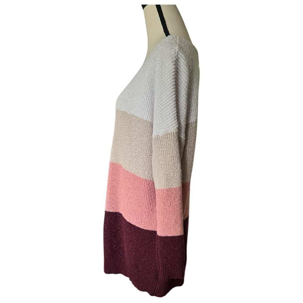 Torrid Colorblock V Neck Criss Cross Back Knit Tunic Sweater. Size Large - Picture 4 of 6
